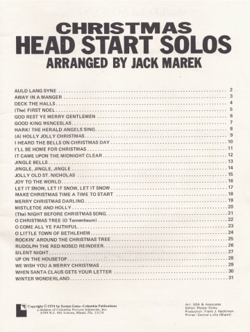 Christmas head start solos 2