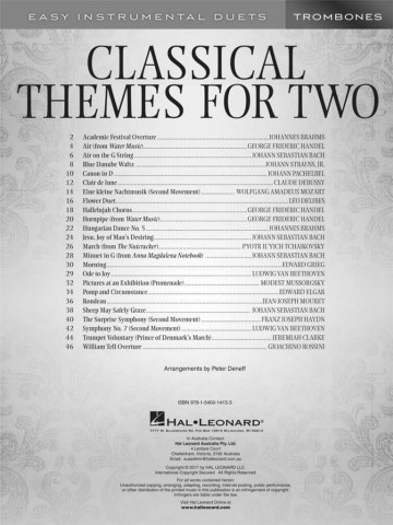 Classical themes for twotrombones 1